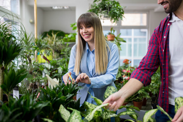 当地一家小花店的花匠团队图片下载