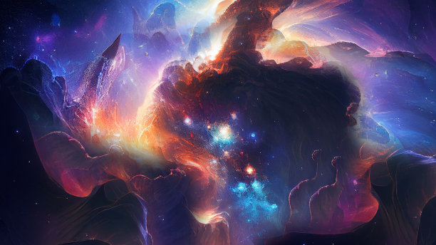 开放空间。外太空气体云。图片下载