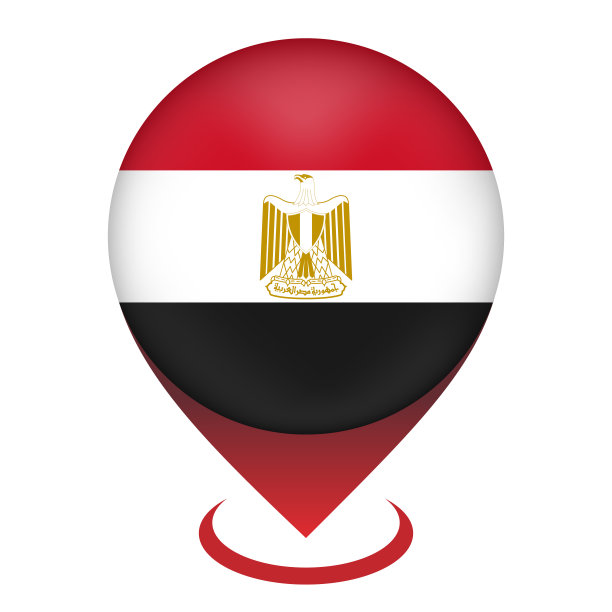 带有国家埃及的地图指针。埃及国旗。矢量插图。图片下载