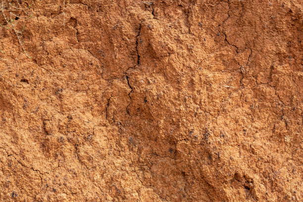 有裂缝的红土山的特写镜头图片下载