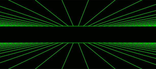 矢量双透视酸性绿色网格。数字网络。网络连接结构。抽象网格背景。图片下载