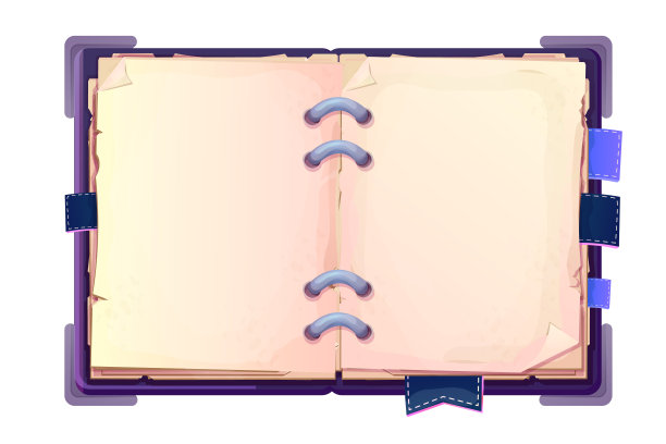 日记，笔记本在卡通风格的顶部视图孤立的白色背景。书与书签和螺旋，每日计划。矢量图图片下载