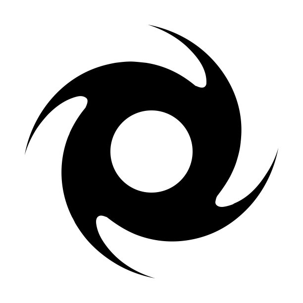 简单的台风图标。飓风剪影图标。向量。图片下载