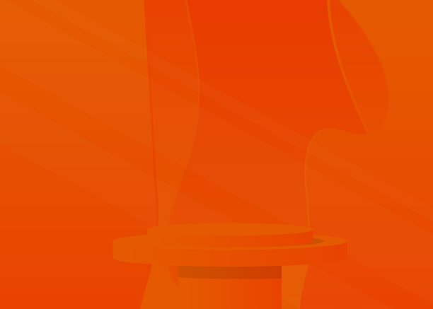 橙色的产品展示。抽象矢量三维模型，基座基座。用于展示的舞台展示柜。未来科幻最小几何形式，空场景。图片下载