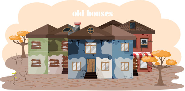 家居装修，老房子前后修复。新老郊区小屋。改造建设图片下载