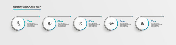 具有5个选项或步骤的业务向量信息图模板图片下载
