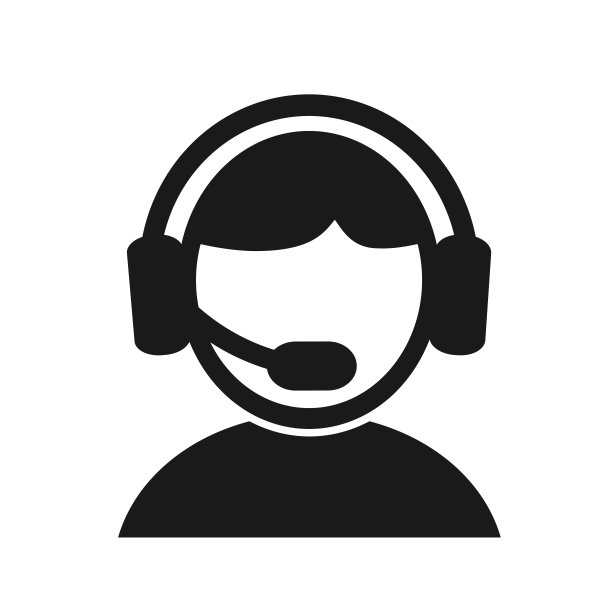 矢量插图，标志，一个戴耳机的男人的网络图标，一个支持服务操作员。孤立在白色背景上。图片下载