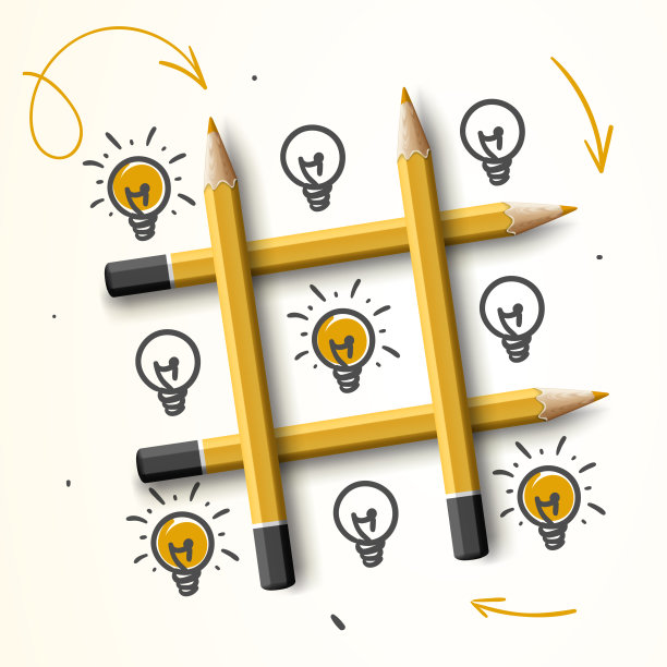 创意概念，想法和表现，灯泡与嘀嗒游戏图片下载