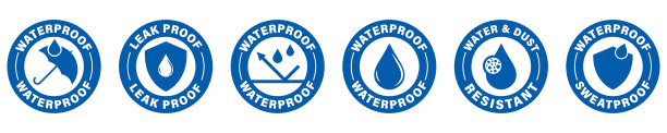 产品或衣服的防水矢量徽章。防汗标签。防水防尘贴纸。图片下载