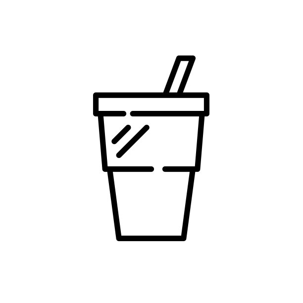 一次性冷饮杯与吸管。像素完美，可编辑的笔画线图标图片下载