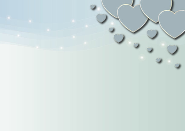 蓝色背景上的红心图片下载