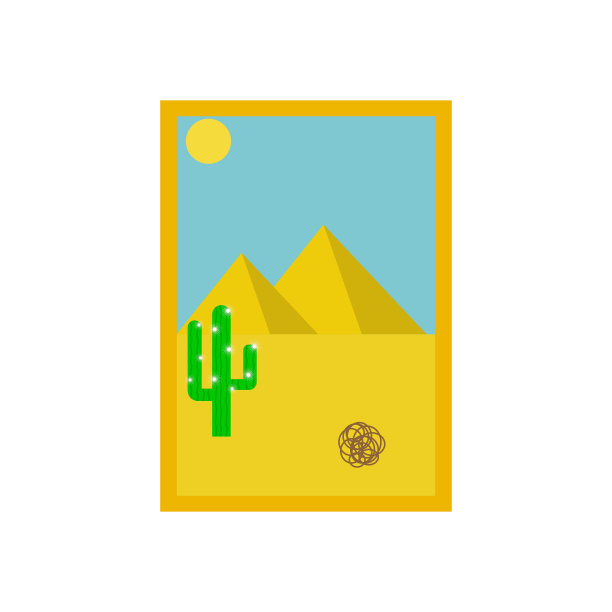 形象的图标。沙漠。白色背景上的矢量插图。图片下载