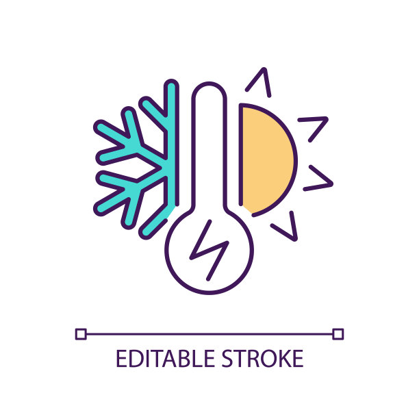 季节性温度RGB彩色图标图片下载