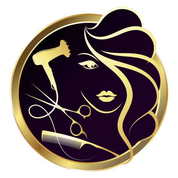 漂亮的女孩，头发梳成圆形。美容院和发型师的工具图片下载