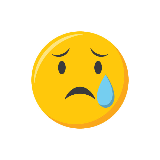 Emoji图标。悲伤和哭泣的表情，矢量插图图片下载