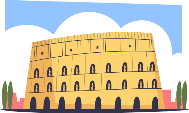 罗马斗兽场在意大利的城市建筑图片下载