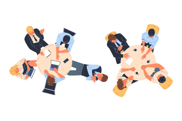 与男性和女性办公室职员合作图片下载