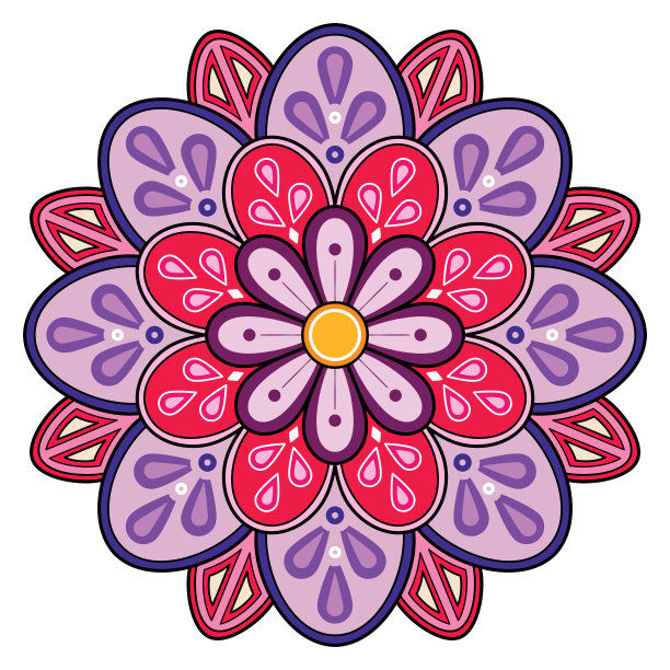 色彩缤纷的民族曼荼罗图片下载