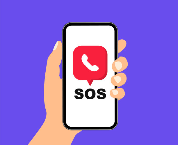 SOS紧急呼叫电话。SOS消息。SOS铃声红色图标。紧急热线。911打电话。热线的概念。急救。矢量插图。图片下载