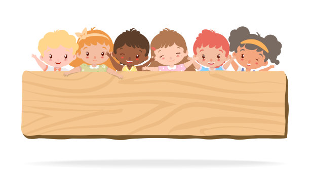 可爱的孩子横幅，标题框架图片下载