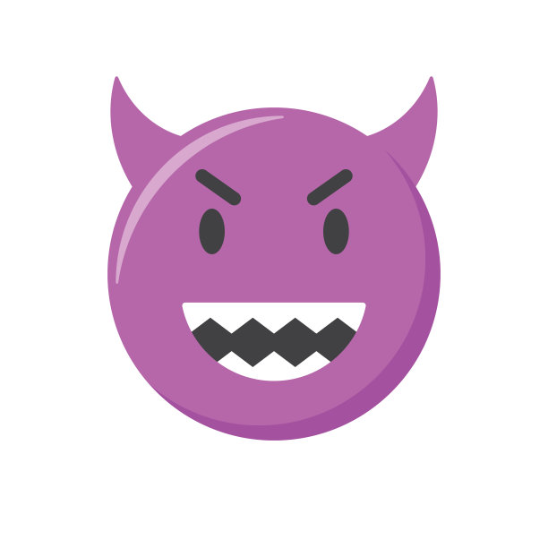 Emoji图标。愤怒和邪恶的表情符号，矢量插图图片下载