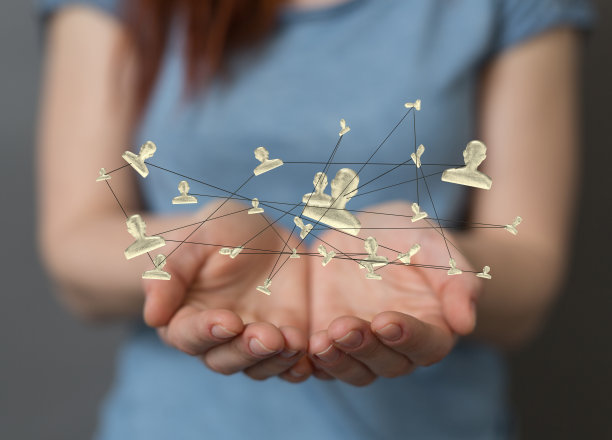 用商业和通信图标呈现网络的3D渲染图片下载