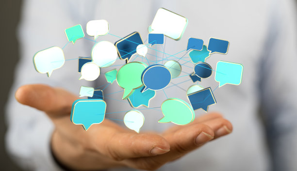 手上的语音泡泡数字插图图片下载