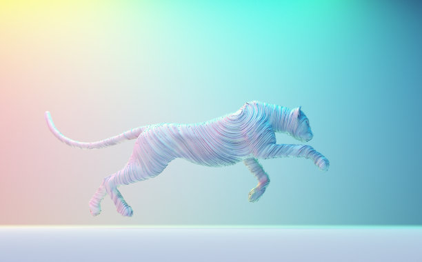 彩色背景上的抽象猎豹。要有不同和复杂的概念。图片下载