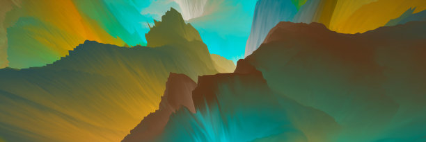 神奇的世界。超现实主义的景观。抽象的幻想背景。三维演示图片下载