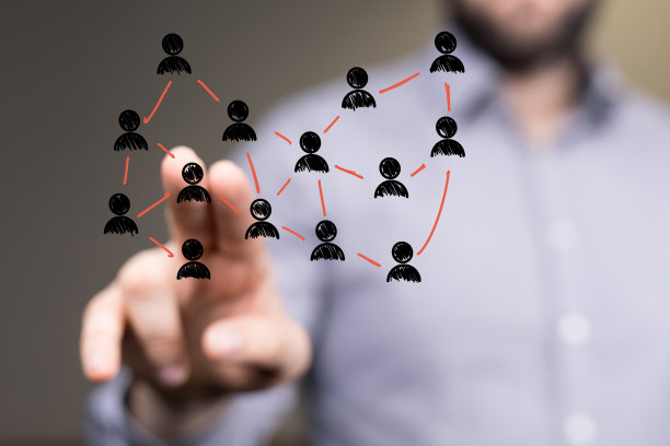 插图的人的数字连接线作为一个团队和统一的概念图片下载