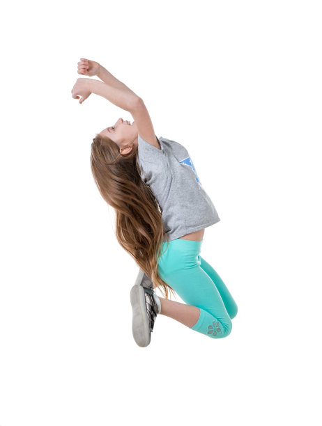 长发活泼的女孩翩翩起舞，与世隔绝图片下载