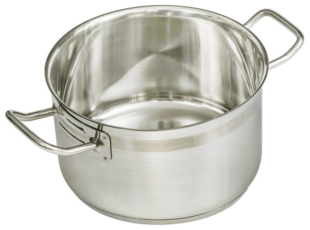 不锈钢锅隔离在白色背景图片下载