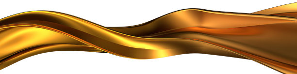 金色波浪扭曲金属曲线抽象戏剧性现代奢华奢华3D渲染平面设计元素背景材料图片下载