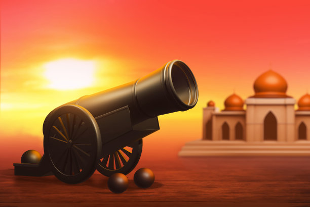 斋月大炮的3d插图图片下载