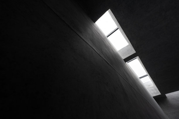 灰色混凝土建筑的天花板墙角图片下载