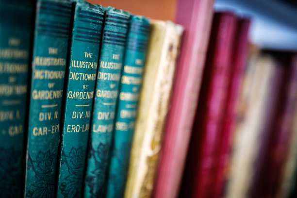 书架上的19世纪古董书图片下载