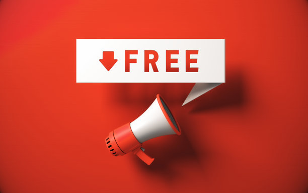 自由书面演讲泡沫和红色扩音器在红色背景的股票照片图片下载