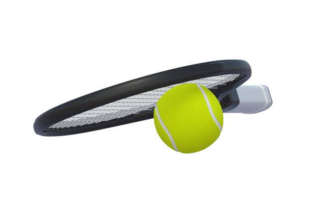 网球拍和球孤立在白色背景上。三维渲染图片下载