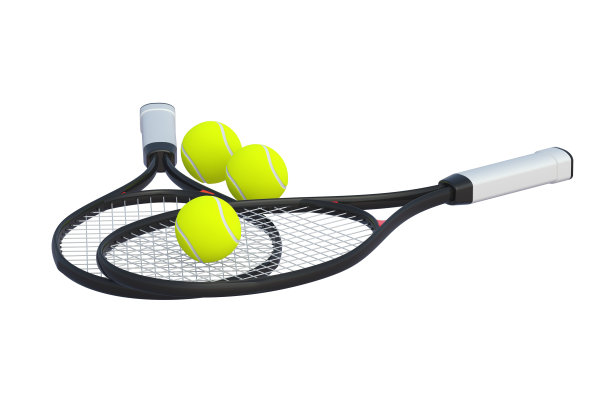网球拍和球孤立在白色背景上。三维渲染图片下载