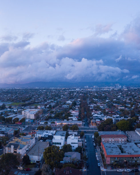 洛杉矶多云日落图片下载