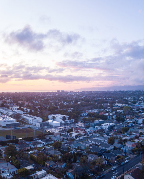 洛杉矶多云的日落图片下载