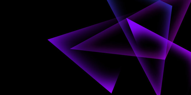 抽象的蓝色紫色科技发光霓虹灯三角形线背景。图片下载