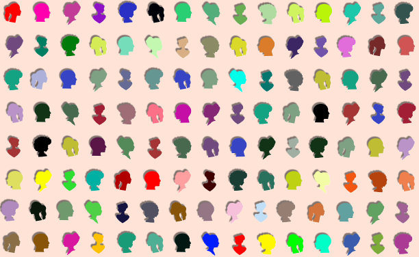 多彩人头，多元美，创意艺术世界图片下载