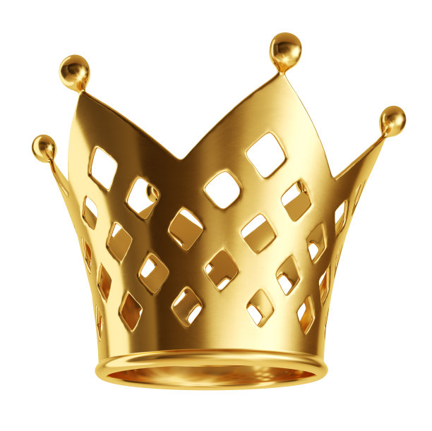 国王的金冠孤立在白色的背景上。孤立的图片下载
