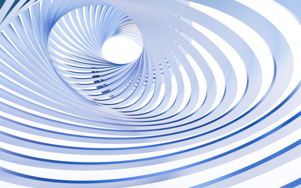 抽象建筑和曲线背景，三维渲染。图片下载