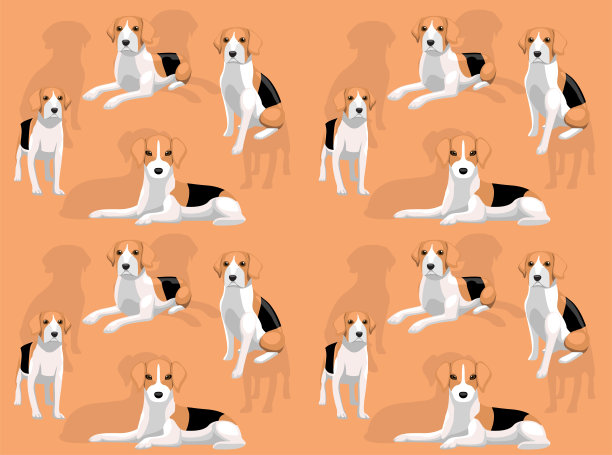 狗鹞卡通人物无缝壁纸背景图片下载