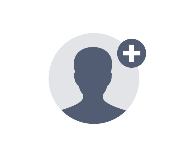 个人资料头像加号，添加账号符号图标。添加用户图标。男性个人资料头像与加号矢量设计和插图。图片下载