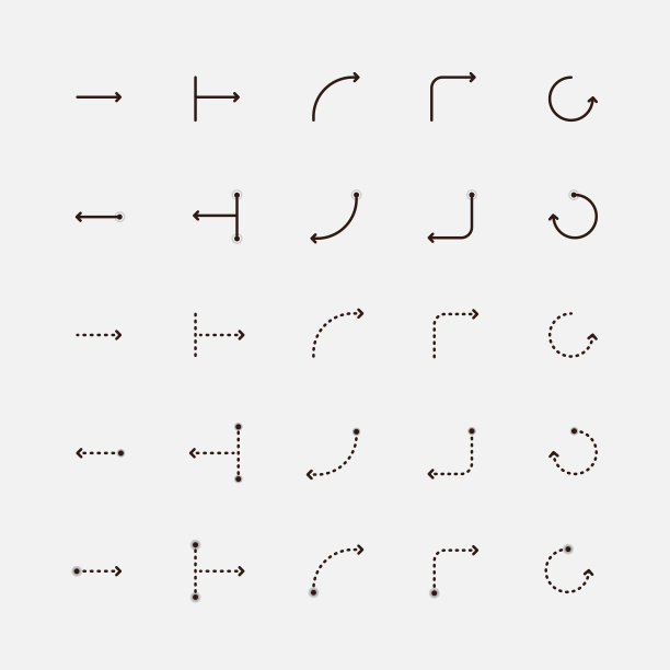 箭头矢量图标集。圆形、轻薄、极简的箭头设计适合你的项目，看看吧。桌面和移动应用程序，UI，信息图表，商业计划，教育。矢量插图。图片下载
