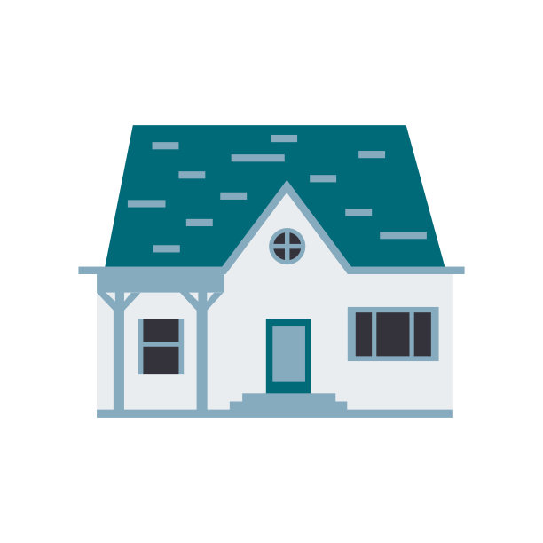 白色现代房屋矢量插图。图片下载