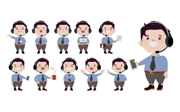 呼叫中心和客户服务角色图片下载